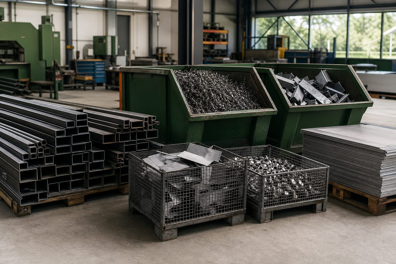 Sortierter Betriebsschrott aus einer Metallwerkstatt