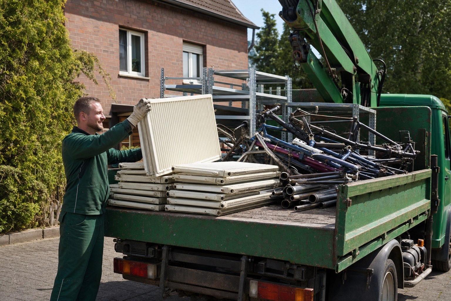 Regelmäßige Schrottabholung mit Recyclingfahrzeug
