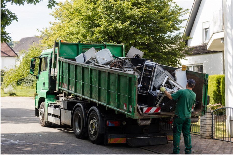 Schrottabholung in Hagen mit vorbereiteter Verladung